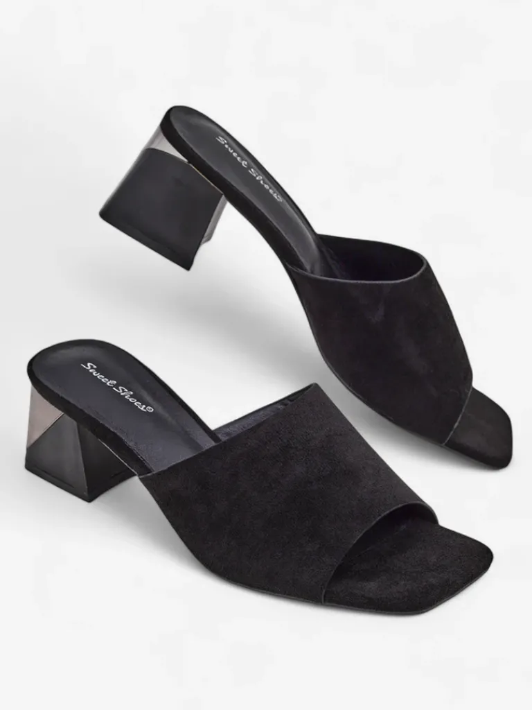 Discount Damskie klapki na ozdobnym obcasie Vollatie Klapki Na Obcasie