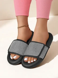 Best Damskie klapki na płaskiej podeszwie Sparkle Step Klapki Płaskie