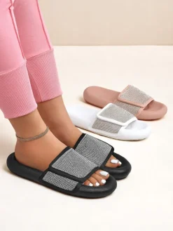 Best Damskie klapki na płaskiej podeszwie Sparkle Step Klapki Płaskie