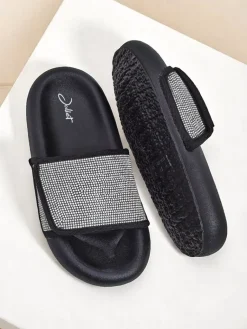 Best Damskie klapki na płaskiej podeszwie Sparkle Step Klapki Płaskie