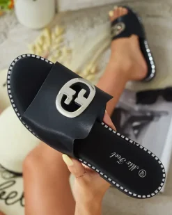 Best Damskie klapki na płaskiej podeszwie Fim Klapki Płaskie