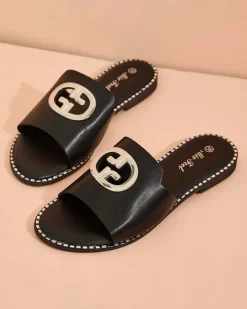 Best Damskie klapki na płaskiej podeszwie Fim Klapki Płaskie