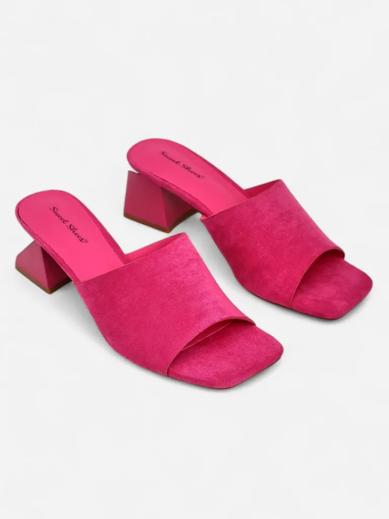 New Damskie klapki na ozdobnym obcasie Vollatie Klapki Na Obcasie