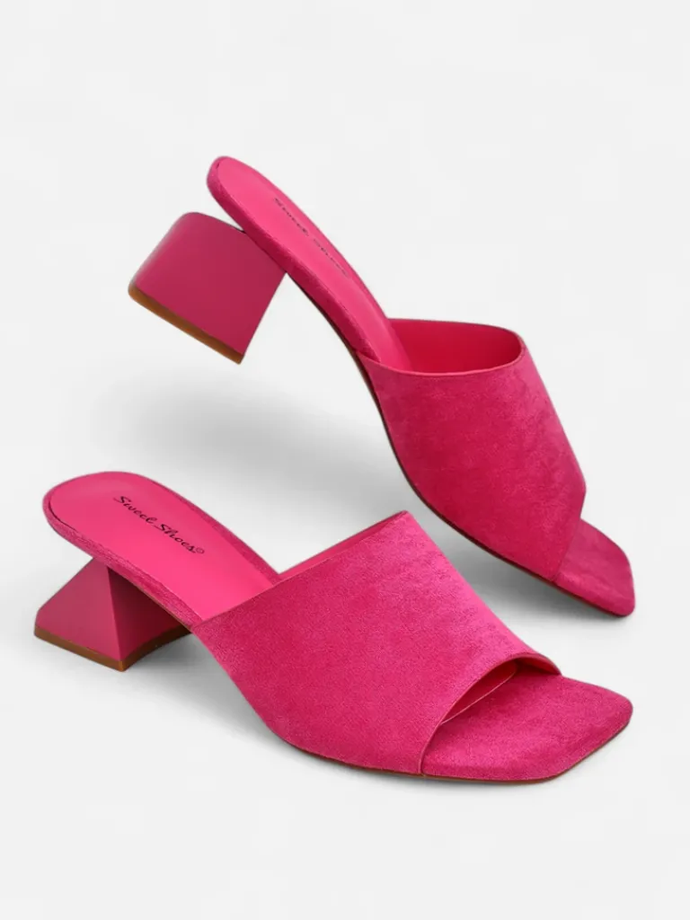 New Damskie klapki na ozdobnym obcasie Vollatie Klapki Na Obcasie