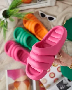 Clearance Damskie klapki gumowe Gammad Klapki Płaskie