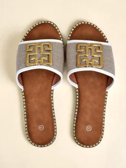 Best Damskie klapki na płaskiej podeszwie Rorole Klapki Płaskie