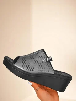 Online Damskie klapki na koturnie Luna Wedge Klapki Na Obcasie