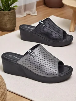 Online Damskie klapki na koturnie Luna Wedge Klapki Na Obcasie