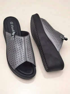 Online Damskie klapki na koturnie Luna Wedge Klapki Na Obcasie