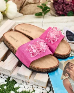 Best Damskie klapki z kryształkami Villo Klapki Płaskie