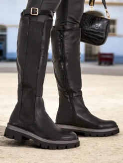 Best Damskie kozaki Delohis Kozaki Na Płaskim Obcasie|Kozaki Bez Ocieplenia