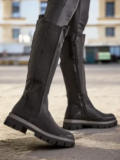 Best Damskie kozaki Delohis Kozaki Na Płaskim Obcasie|Kozaki Bez Ocieplenia