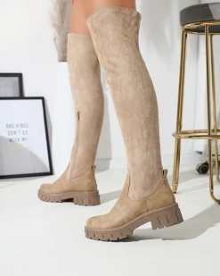 Best Damskie kozaki za kolano w kolorze Liki Kozaki Na Płaskim Obcasie|Kozaki Za Kolano