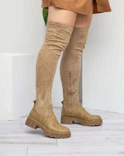 Best Damskie kozaki za kolano w kolorze Liki Kozaki Na Płaskim Obcasie|Kozaki Za Kolano