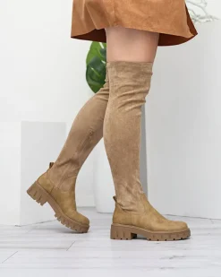 Best Damskie kozaki za kolano w kolorze Liki Kozaki Na Płaskim Obcasie|Kozaki Za Kolano