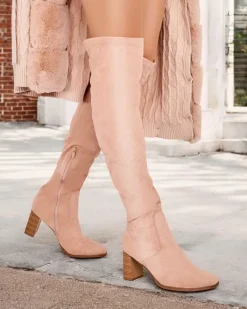 Outlet Damskie kozaki za kolano Vecce Kozaki Na Obcasie|Kozaki Bez Ocieplenia