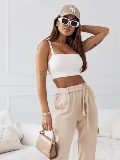 Damskie materiałowe spodnie typu bojówki Spodnie Cargo|Spodnie Materiałowe