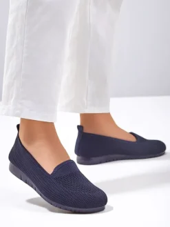 Outlet Damskie materiałowe mokasyny Caerit Mokasyny Na Płaskiej Podeszwie