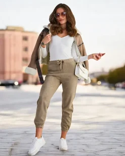 New Damskie materiałowe spodnie typu bojówki Spodnie Cargo|Spodnie Materiałowe