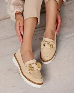 Discount Damskie mokasyny z kokardą Ezizer Mokasyny Na Płaskiej Podeszwie