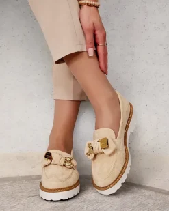 Discount Damskie mokasyny z kokardą Ezizer Mokasyny Na Płaskiej Podeszwie