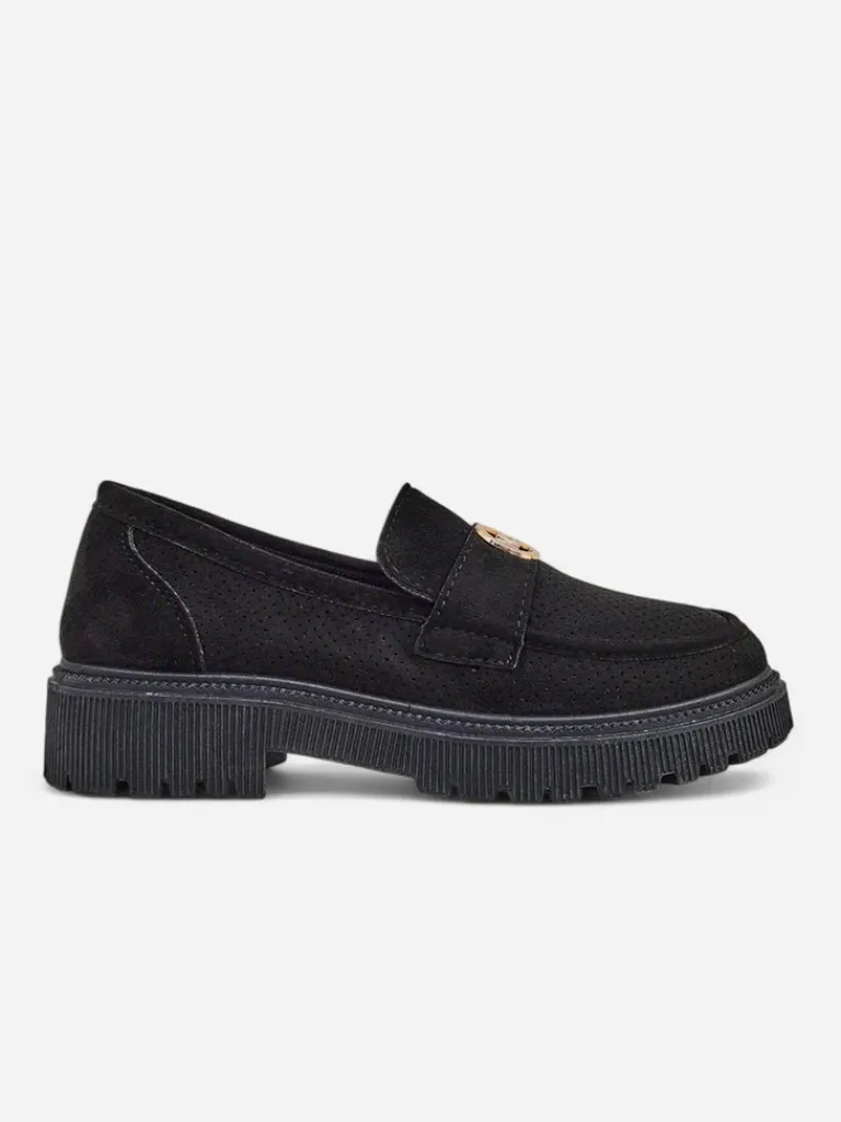 Clearance Damskie mokasyny eko zamszowe Dunes Mokasyny Na Płaskiej Podeszwie