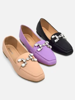 Best Damskie mokasyny z cyrkoniami Lecilla Mokasyny Na Płaskiej Podeszwie