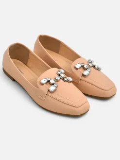 Outlet Damskie mokasyny z cyrkoniami Lecilla Mokasyny Na Płaskiej Podeszwie