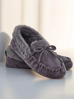 Best Damskie mokasyny z futerkiem Ahtikes Mokasyny Na Płaskiej Podeszwie