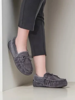 Best Damskie mokasyny z futerkiem Ahtikes Mokasyny Na Płaskiej Podeszwie