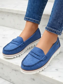 Best Damskie mokasyny eko zamszowe Bellisse Mokasyny Na Płaskiej Podeszwie