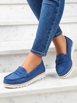 Best Damskie mokasyny eko zamszowe Bellisse Mokasyny Na Płaskiej Podeszwie