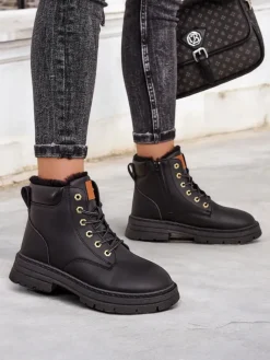 Hot Damskie ocieplane botki typu trapery Radoras Trapery|Botki Z Delikatnym Ociepleniem