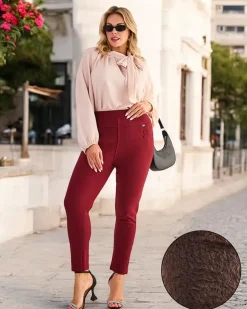 Discount Damskie ocieplane spodnie typu tregginsy PLUS SIZE Legginsy / Tregginsy|Plus Size