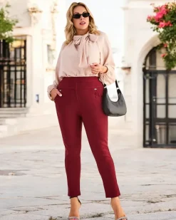 Discount Damskie ocieplane spodnie typu tregginsy PLUS SIZE Legginsy / Tregginsy|Plus Size