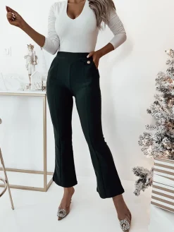 Best Damskie ocieplane tregginsy a'la dzwony w kolorze m Legginsy / Tregginsy