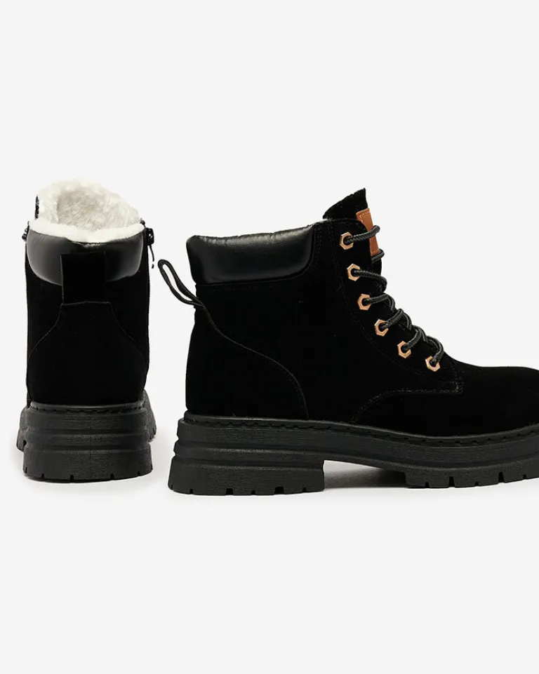 New Damskie ocieplane botki typu trapery w kolorze m Radoras Trapery|Botki Z Delikatnym Ociepleniem