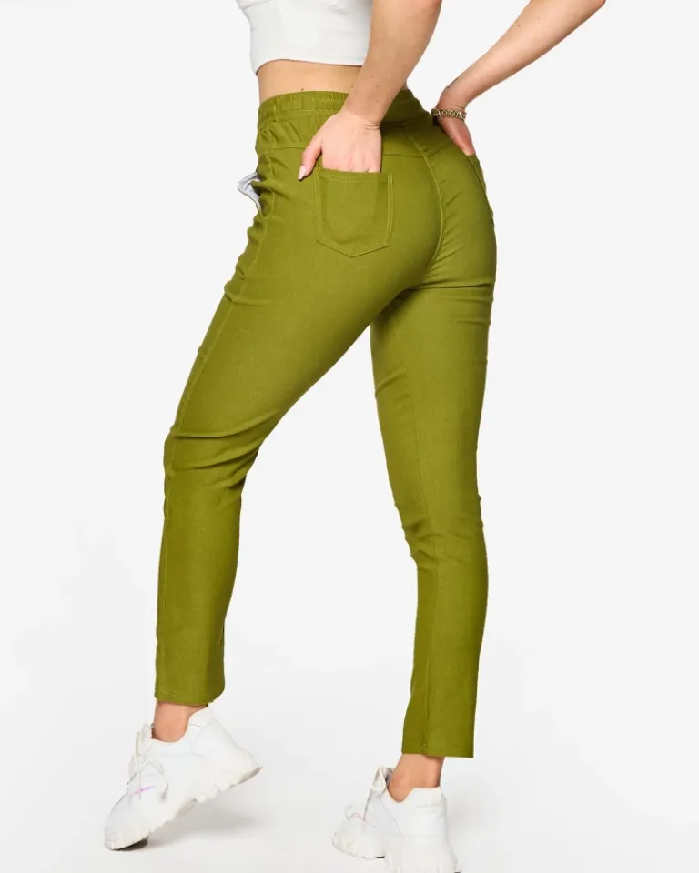 Best Damskie proste spodnie materiałowe w kolorze m PLUS SIZE Plus Size|Spodnie Materiałowe