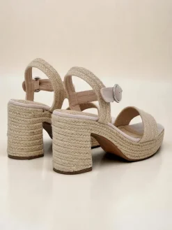 Outlet Damskie sandały ze sznurka jutowego Alabamma Sandały Na Słupku