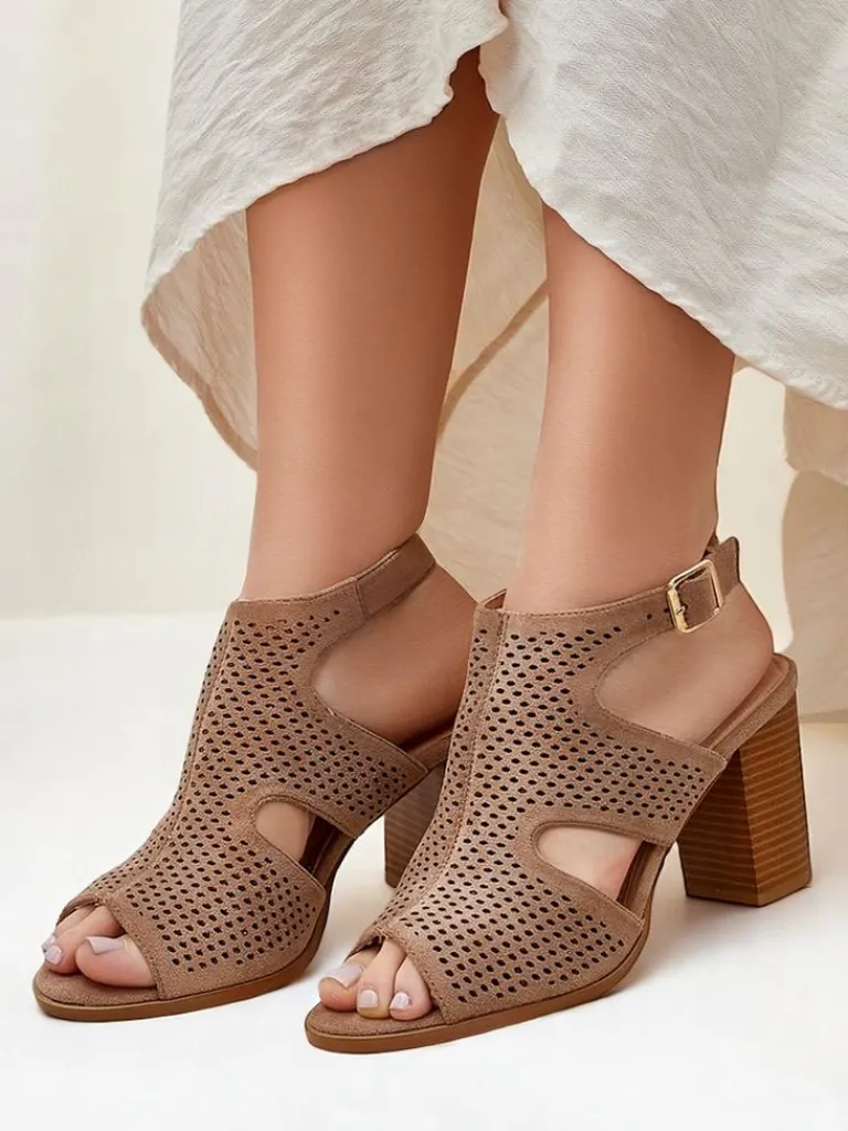 Online Damskie sandały na słupku ażurowe Abetle Buty Na Wielkie Wyjście|Sandały Na Słupku