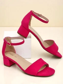 Outlet Damskie sandały na niskim obcasie SoftHeels Sandały Na Słupku