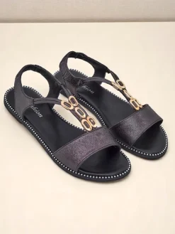 Discount Damskie sandały z ozdobnymi paseczkami Siena Glow Sandały Na Koturnie