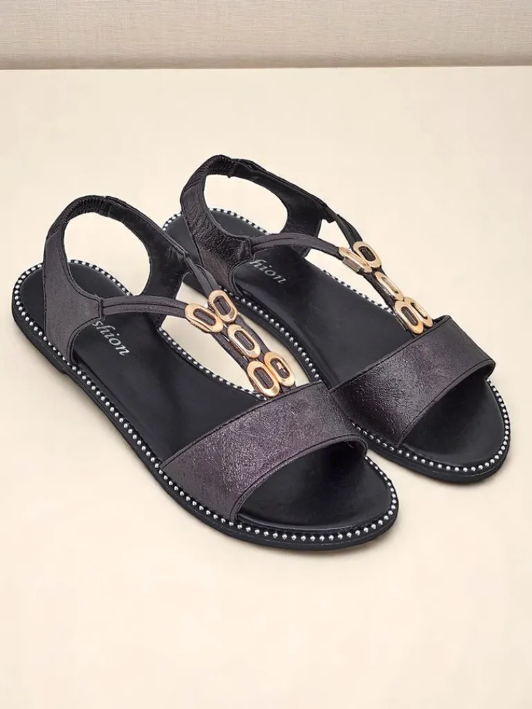 Discount Damskie sandały z ozdobnymi paseczkami Siena Glow Sandały Na Koturnie