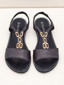 Discount Damskie sandały z ozdobnymi paseczkami Siena Glow Sandały Na Koturnie