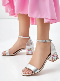 Discount Damskie sandały z ozdobnym obcasem Ballou Buty Na Wielkie Wyjście|Sandały Na Słupku