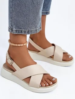 Sale Damskie sandały na grubszej podeszwie Riva Star Sandały Płaskie