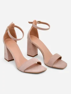 Outlet Damskie sandały eko zamszowe Qwadrat Buty Na Wielkie Wyjście|Sandały Na Słupku