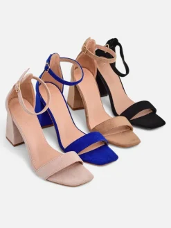 Outlet Damskie sandały eko zamszowe Qwadrat Buty Na Wielkie Wyjście|Sandały Na Słupku