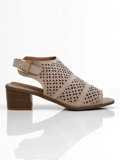 Damskie sandały na niskim słupku ażurowe Elira Buty Na Wielkie Wyjście|Sandały Na Słupku
