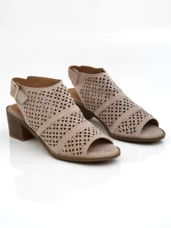 Damskie sandały na niskim słupku ażurowe Elira Buty Na Wielkie Wyjście|Sandały Na Słupku